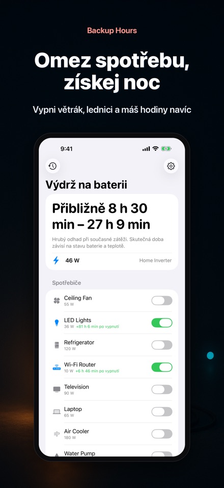 Backup Hours: čas baterie 2