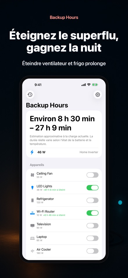 Backup Hours : autonomie 2