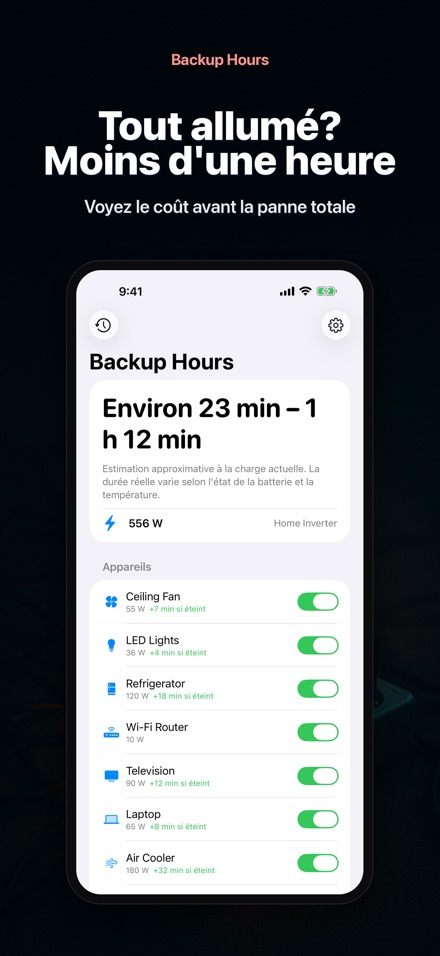 Backup Hours : autonomie 3