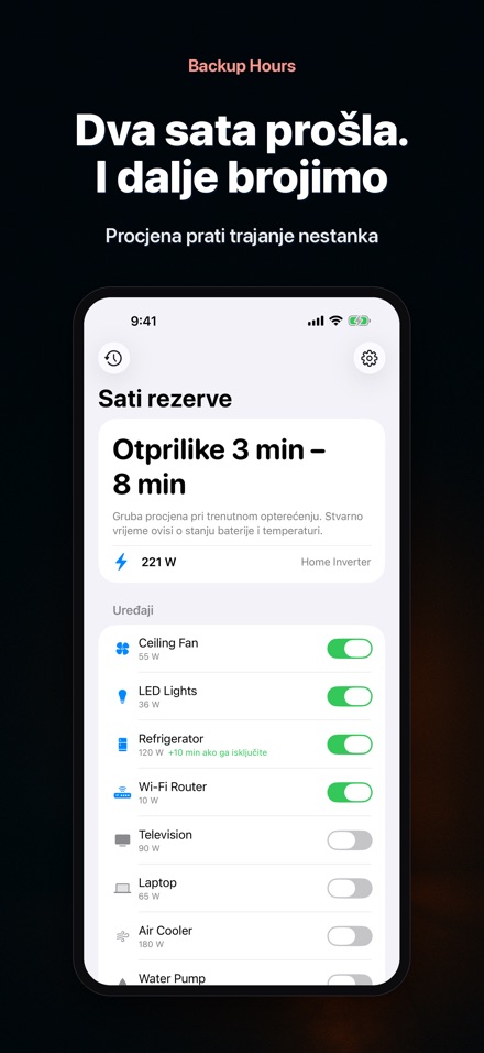 Backup Hours: sati baterije 5