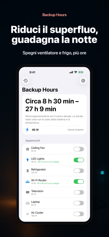 Backup Hours: ore di batteria 2