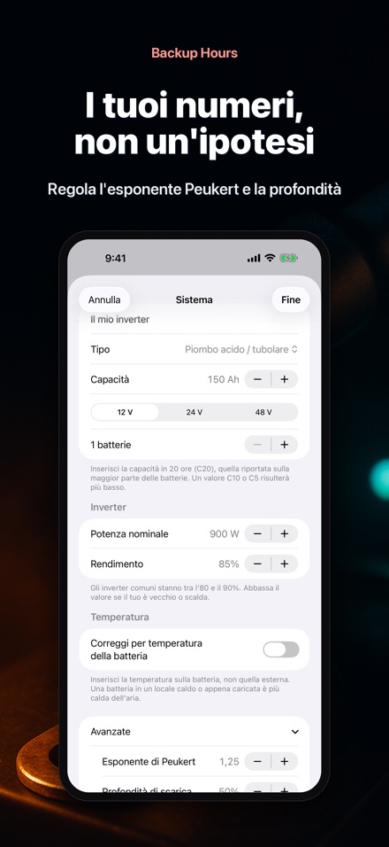Backup Hours: ore di batteria 8