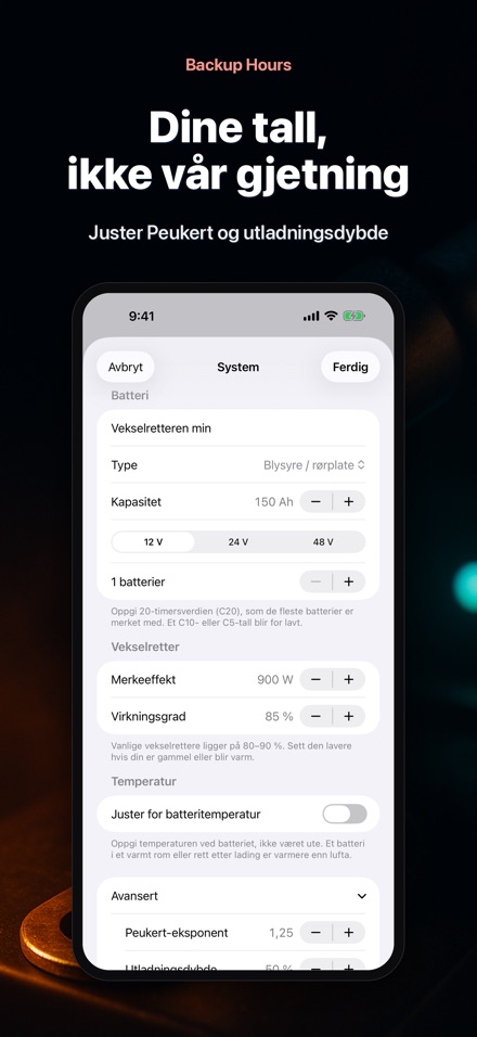 Backup Hours: Batteritid 8