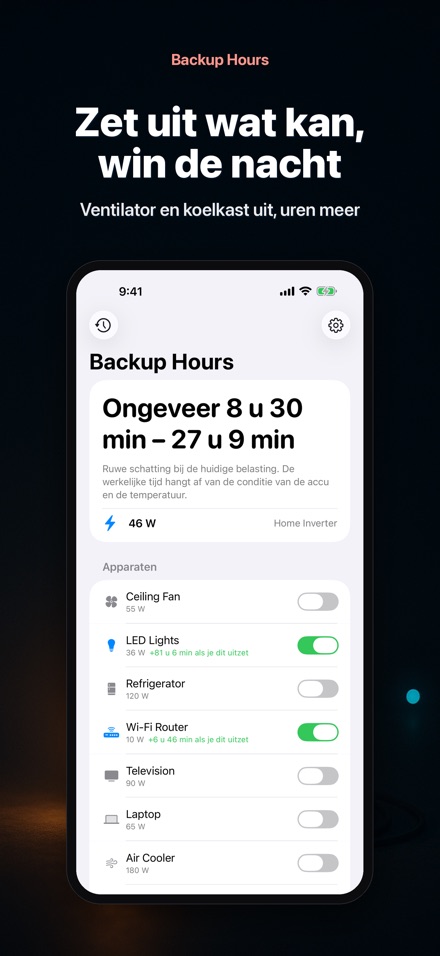 Backup Hours: accu-uren 2