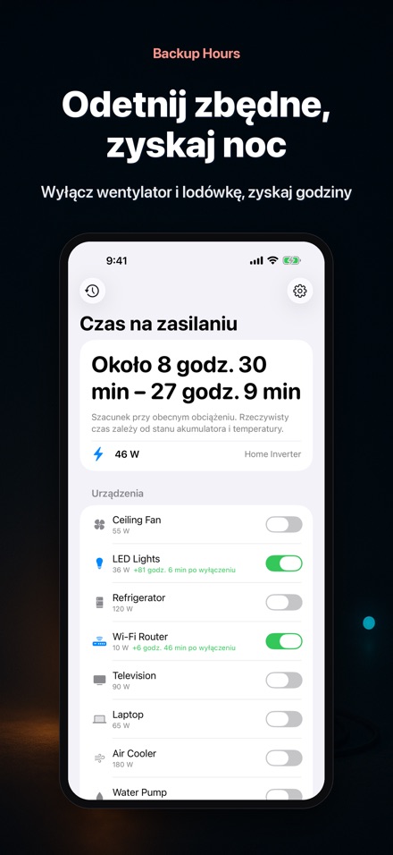 Backup Hours: czas akumul. 2