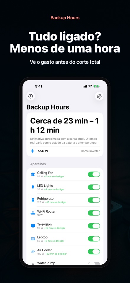 Backup Hours: horas de bateria 3