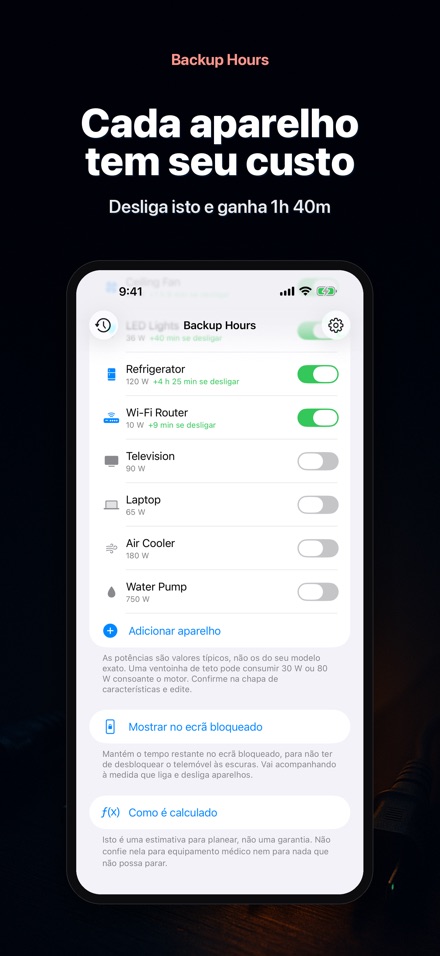 Backup Hours: horas de bateria 4