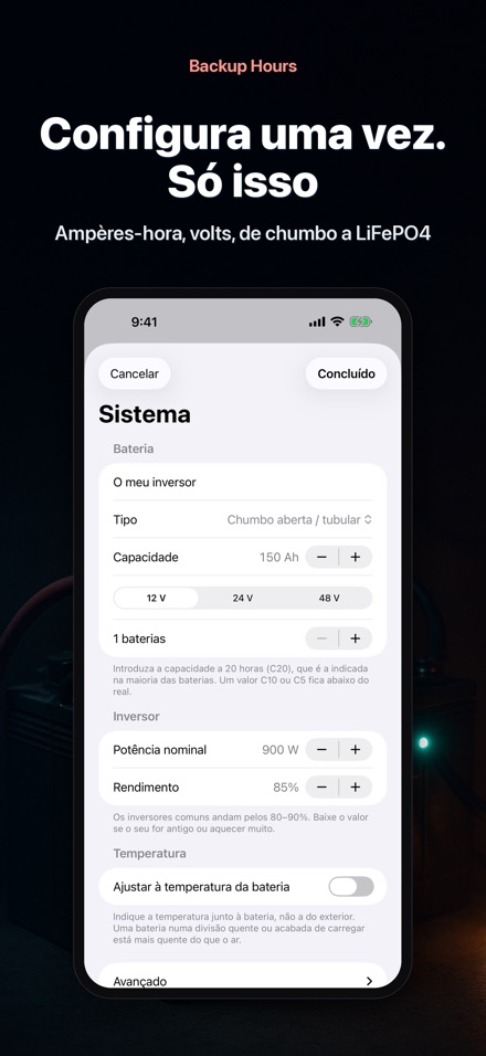 Backup Hours: horas de bateria 7