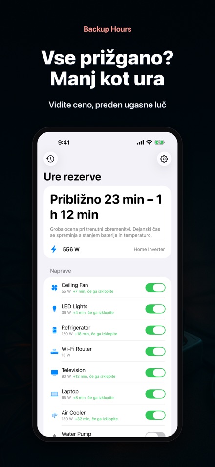Backup Hours: čas baterije 3