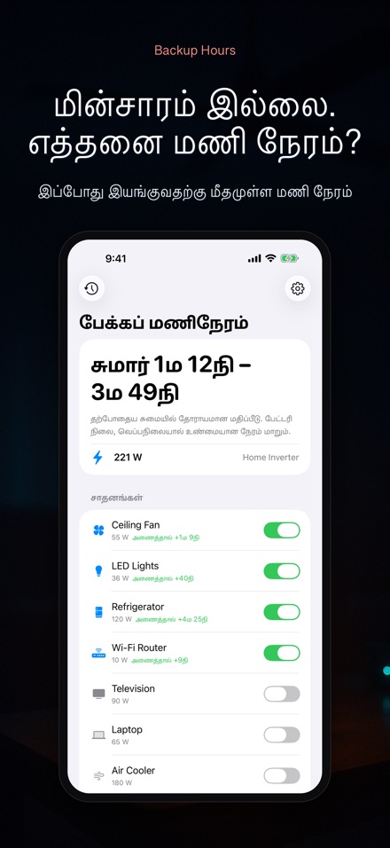 பேக்கப் மணிநேரம்
