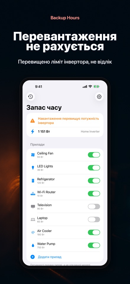 Backup Hours: години АКБ 6