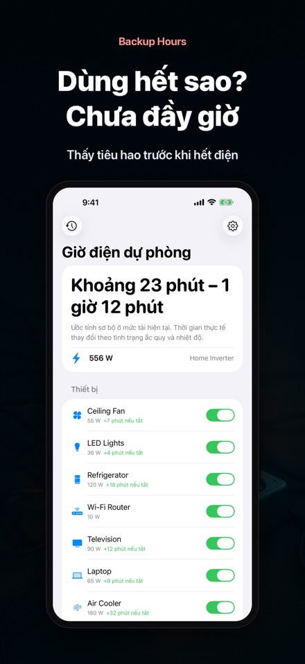 Backup Hours: Pin trụ mấy giờ 3