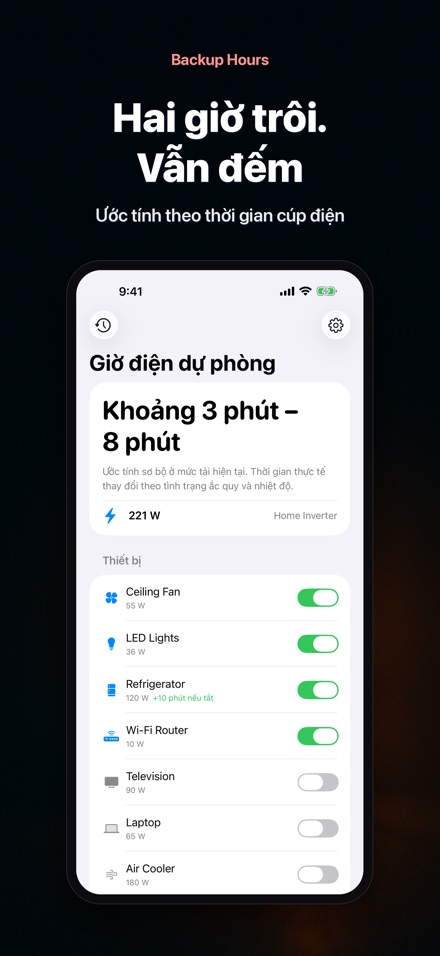 Backup Hours: Pin trụ mấy giờ 5