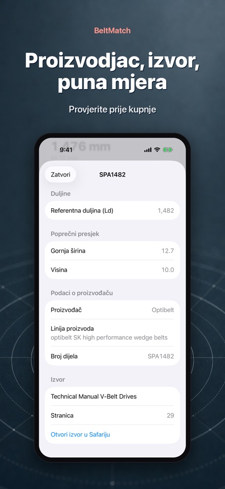 BeltMatch: Traži klinasti rem 4