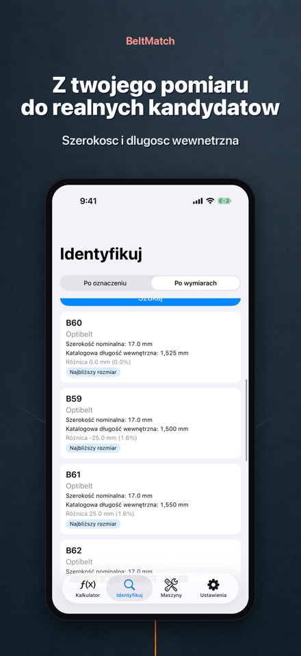 BeltMatch: Wyszukaj pasek klin 7