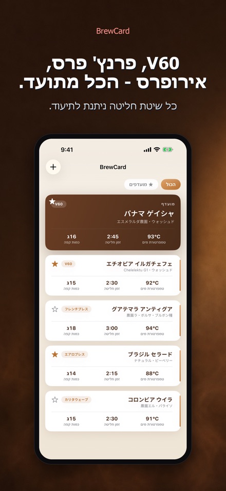 BrewCard: מתכוני חליטת קפה 6