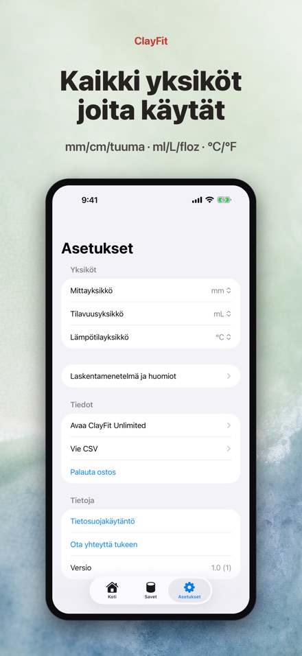 ClayFit: saven kutistuma 8