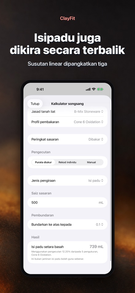 ClayFit: pengecutan tanah liat 6