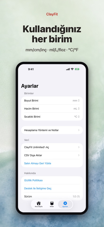 ClayFit: kil büzülmesi 8