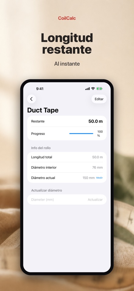 CoilCalc: Medidor de rollo 2