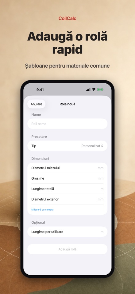CoilCalc: Metru de rulou 4