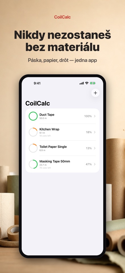 CoilCalc: Meter dĺžky role 3