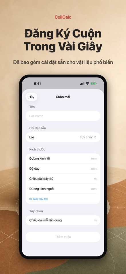 CoilCalc: Đo Chiều Dài Cuộn 4