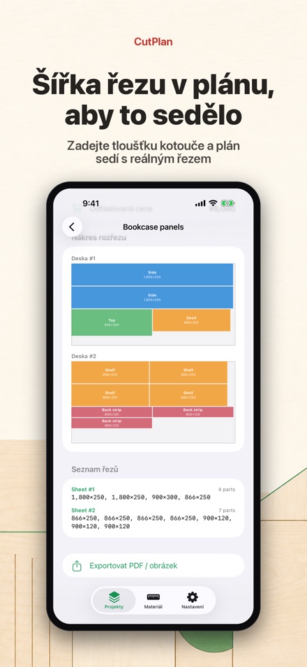 CutPlan: Optimalizace řezů 8