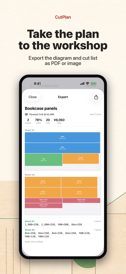 CutPlan: Cut List Optimiser 9