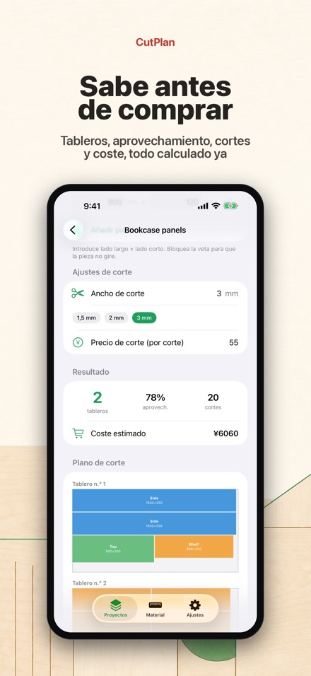 CutPlan: Optimiza cortes 3