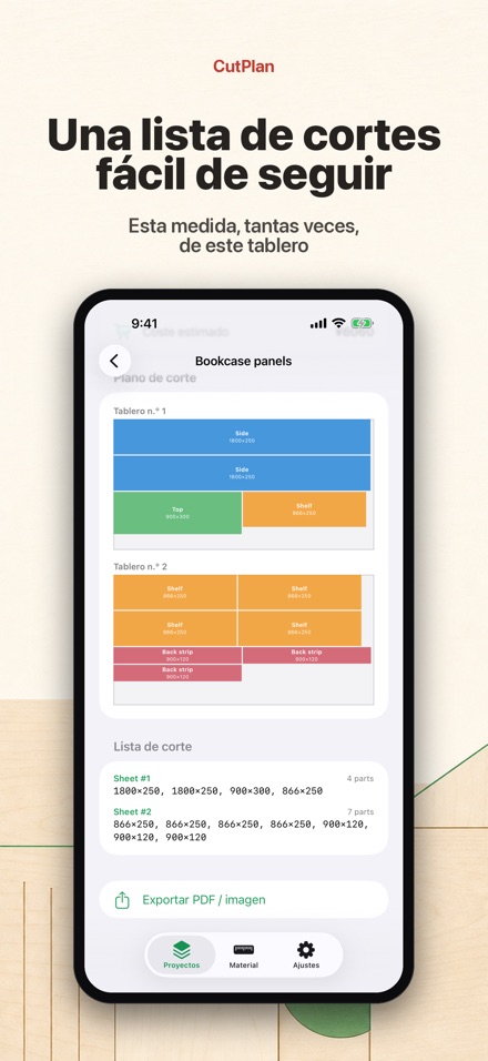 CutPlan: Optimiza cortes 6