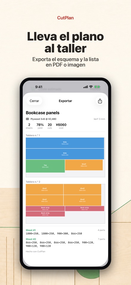 CutPlan: Optimiza cortes 9
