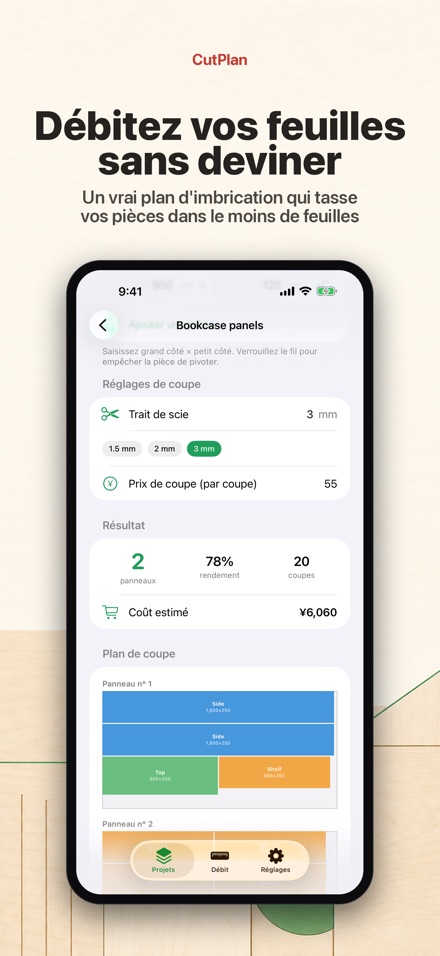 CutPlan : plan de coupe bois
