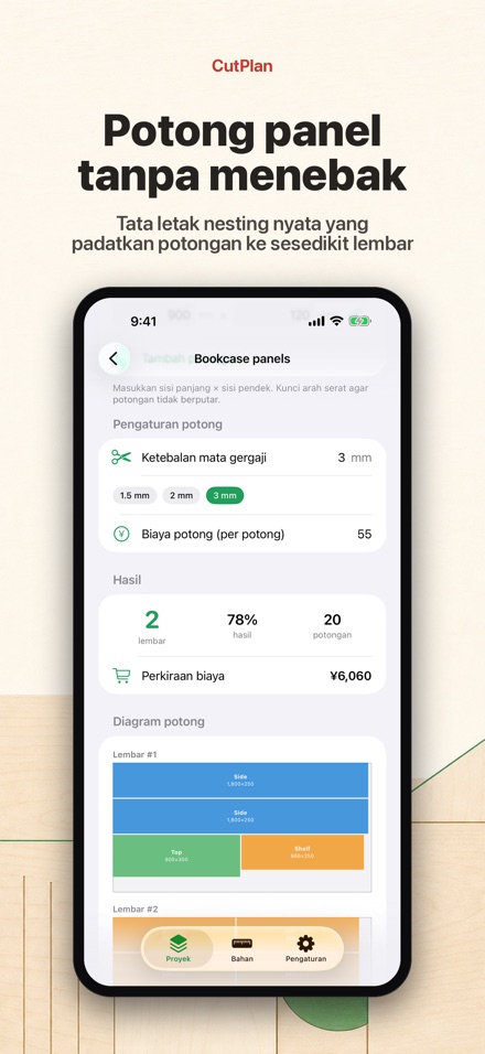 CutPlan: optimasi potong kayu