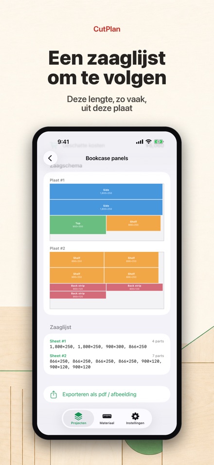 CutPlan: zaaglijst optimizer 6