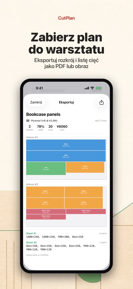 CutPlan: Optymalny rozkrój 9