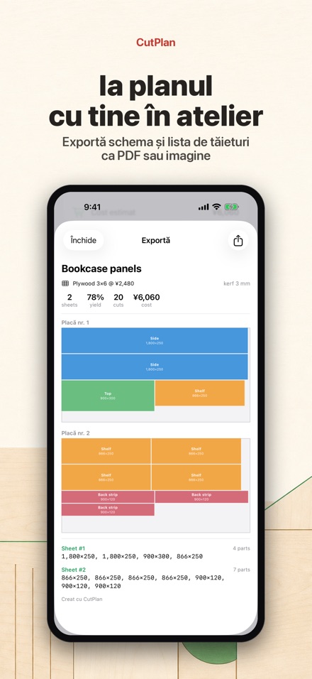CutPlan: Optimizare debitare 9