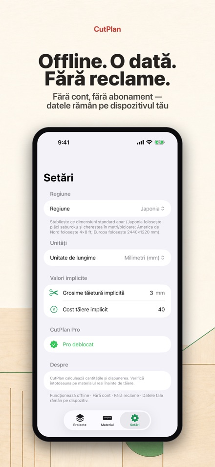 CutPlan: Optimizare debitare 10