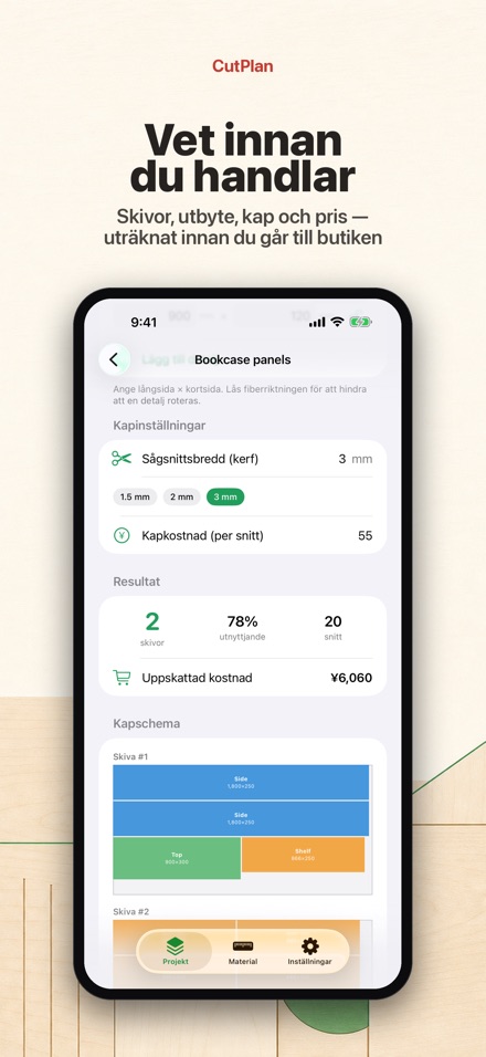 CutPlan: Optimera kapning 3