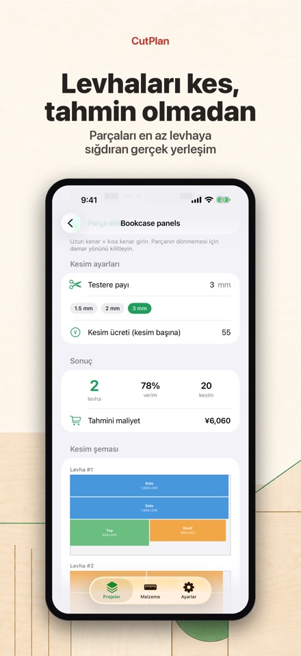 CutPlan: kesim planı hesaplama