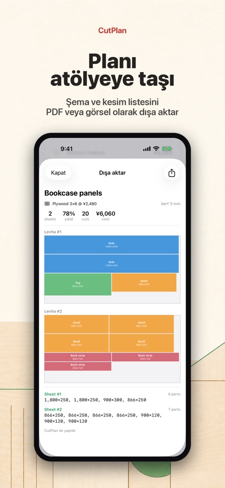 CutPlan: kesim planı hesaplama 9
