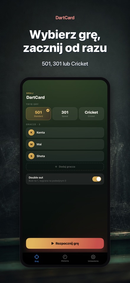 DartCard: Licznik Rzutek 6