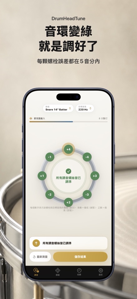 爵士鼓調音器：逐個鼓耳測音，均勻調整鼓皮張力 2