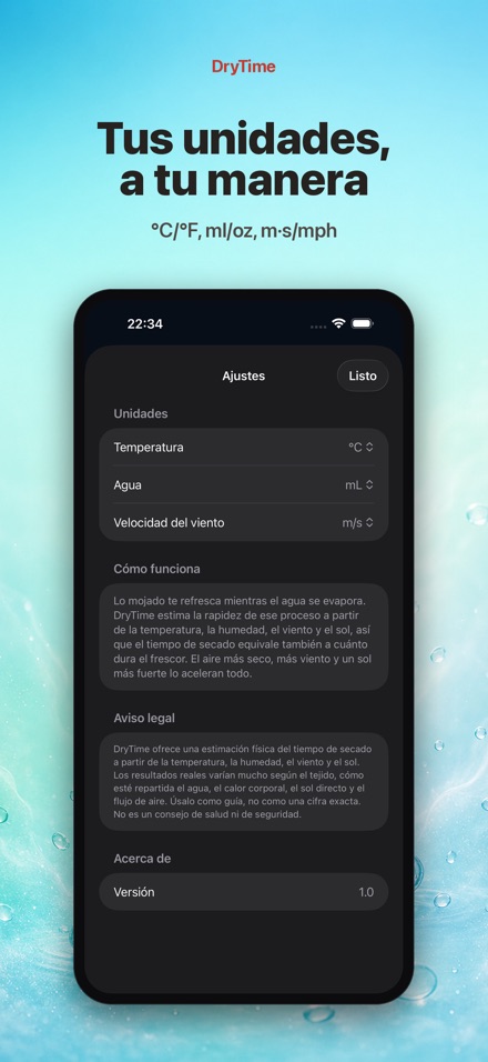DryTime: cuánto en secar 10