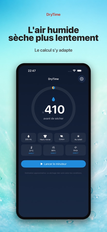 DryTime : sec en combien ? 6