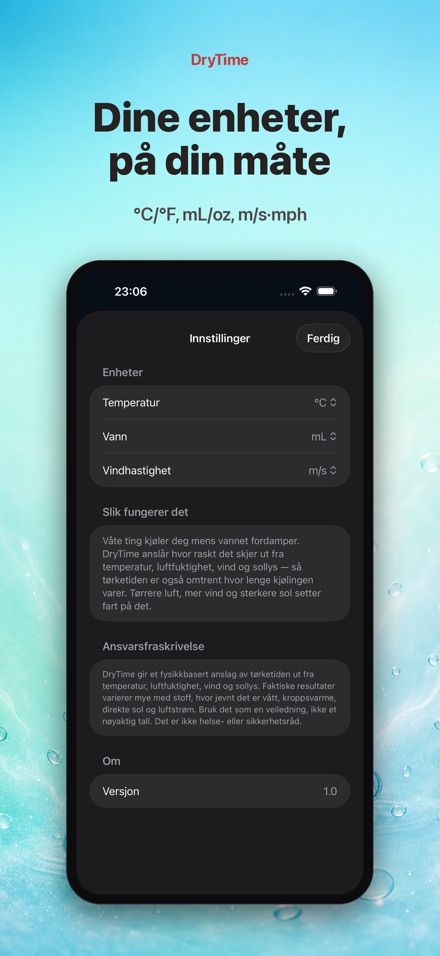DryTime: Tørketid i min. 10