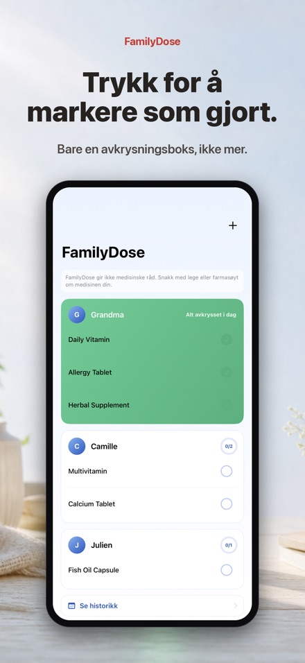 FamilyDose: Familiesjekkliste 2