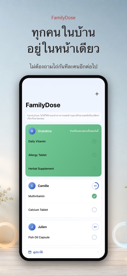 FamilyDose: เช็คลิสต์ครอบครัว 8