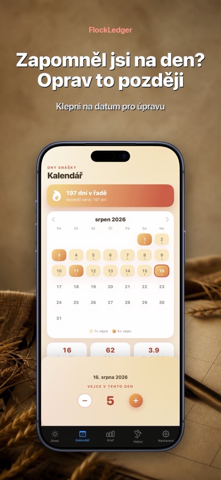 FlockLedger: Počítadlo Vajec 8
