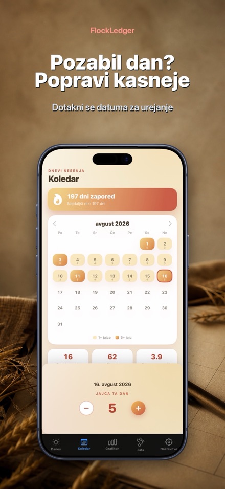 FlockLedger: Števec Jajc 8